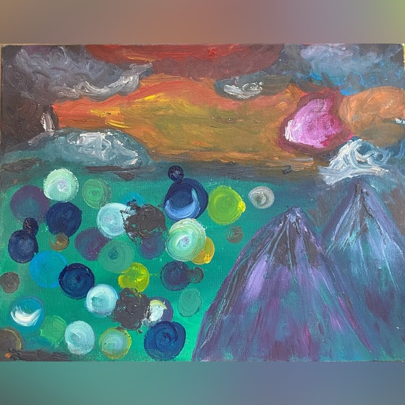 abstract mountain paintings 🗻🌲🌷💓 - Picture 1 of 4